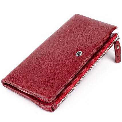 Гаманець-клатч зі шкіри з кишенею для мобільного ST Leather 19311 Бордовий, фото 1