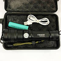 Фонарь P512-HP50, ЗУ micro USB, 1x18650/3xAAA, zoom, мощный ручной фонарик, карманный EN-564 мини фонарь