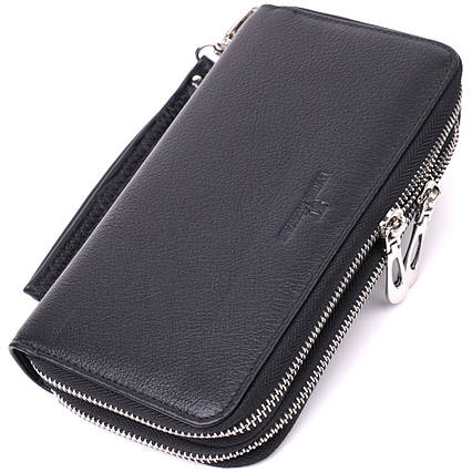 Чоловічий клатч на два відділення з натуральної шкіри ST Leather 22531 Чорний, фото 1