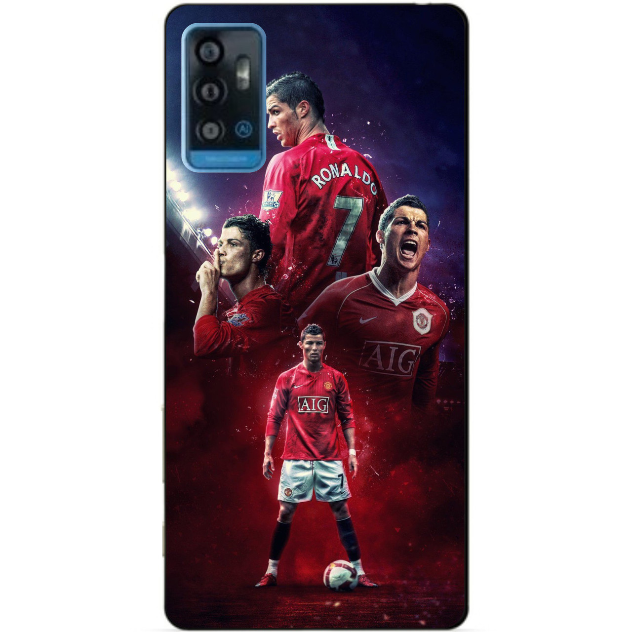 Силіконовий чохол бампер для ZTE Blade A71 з малюнком Ronaldo MU Роналдо