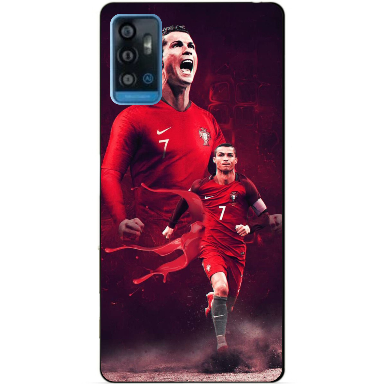 Силіконовий чохол бампер для ZTE Blade A71 з малюнком Ronaldo Португалія Роналдо