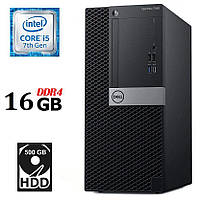 Компьютер Dell OptiPlex 7050 Tower / Intel Core i5-7500 (4 ядра по 3.4 - 3.8 GHz) / 16 GB DDR4 / 500 GB HDD /