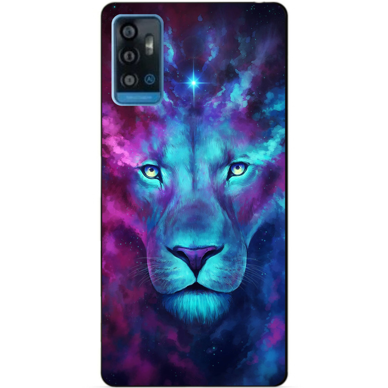 Силіконовий чохол бампер для ZTE Blade A71 з малюнком Космічний Лев