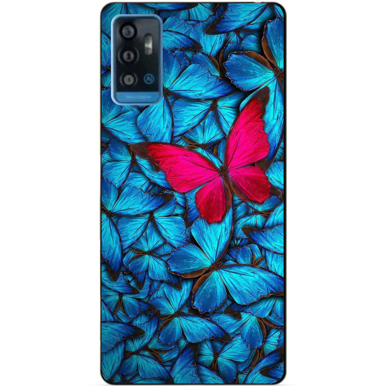 Силіконовий чохол бампер для ZTE Blade A71 з малюнком Метелики