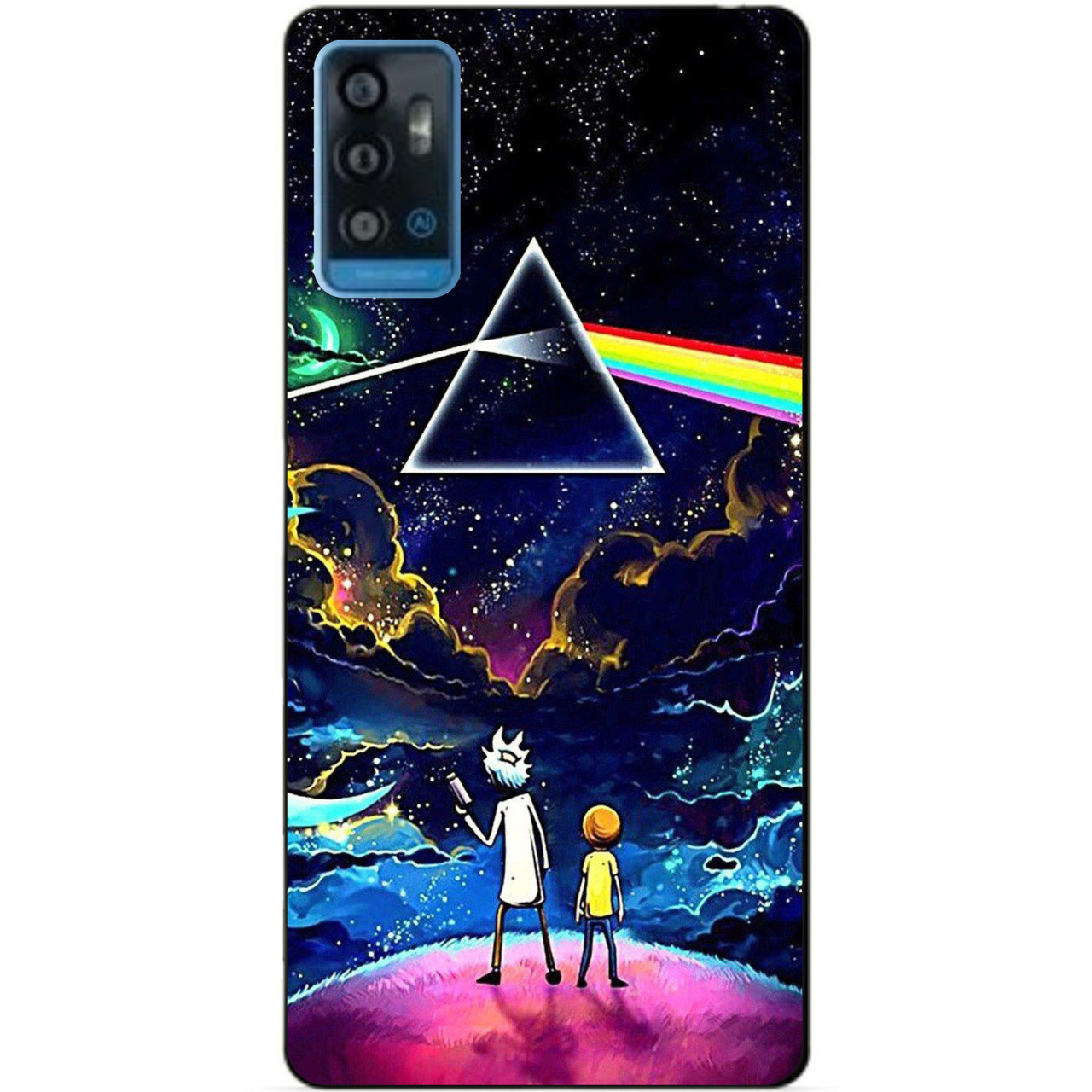 Силіконовий чохол бампер для ZTE Blade A71 з малюнком Рік і Морті Rick and Morty