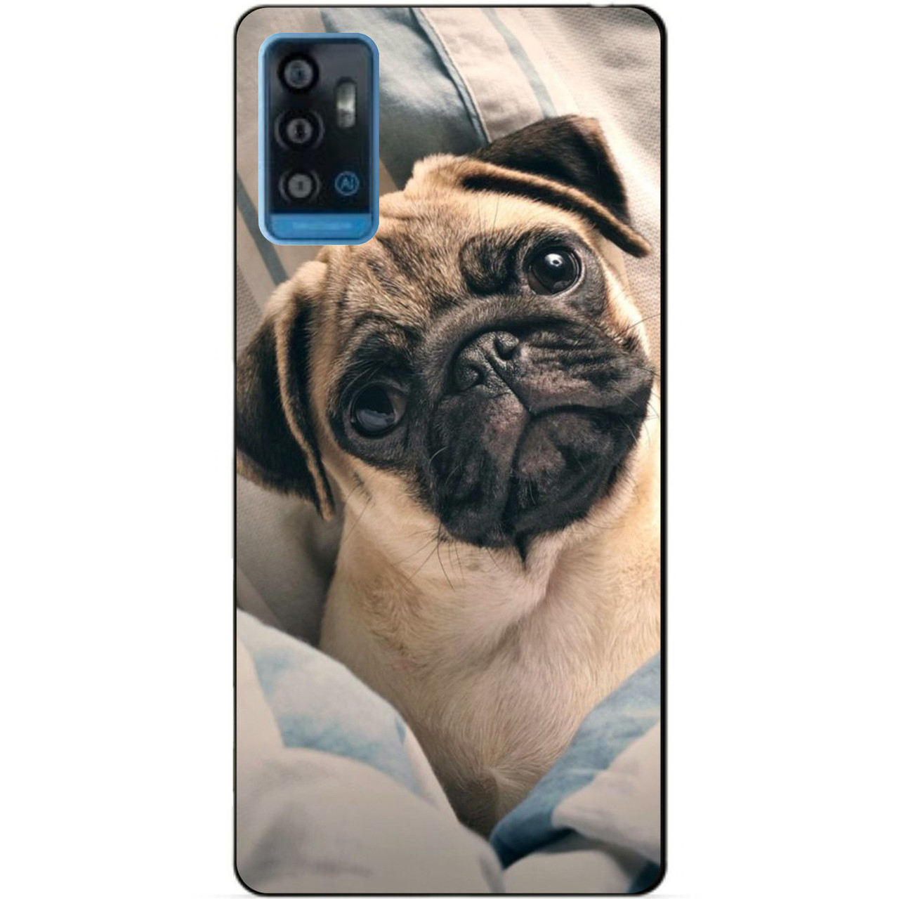 Силіконовий чохол бампер для ZTE Blade A71 з малюнком Фото Мопс