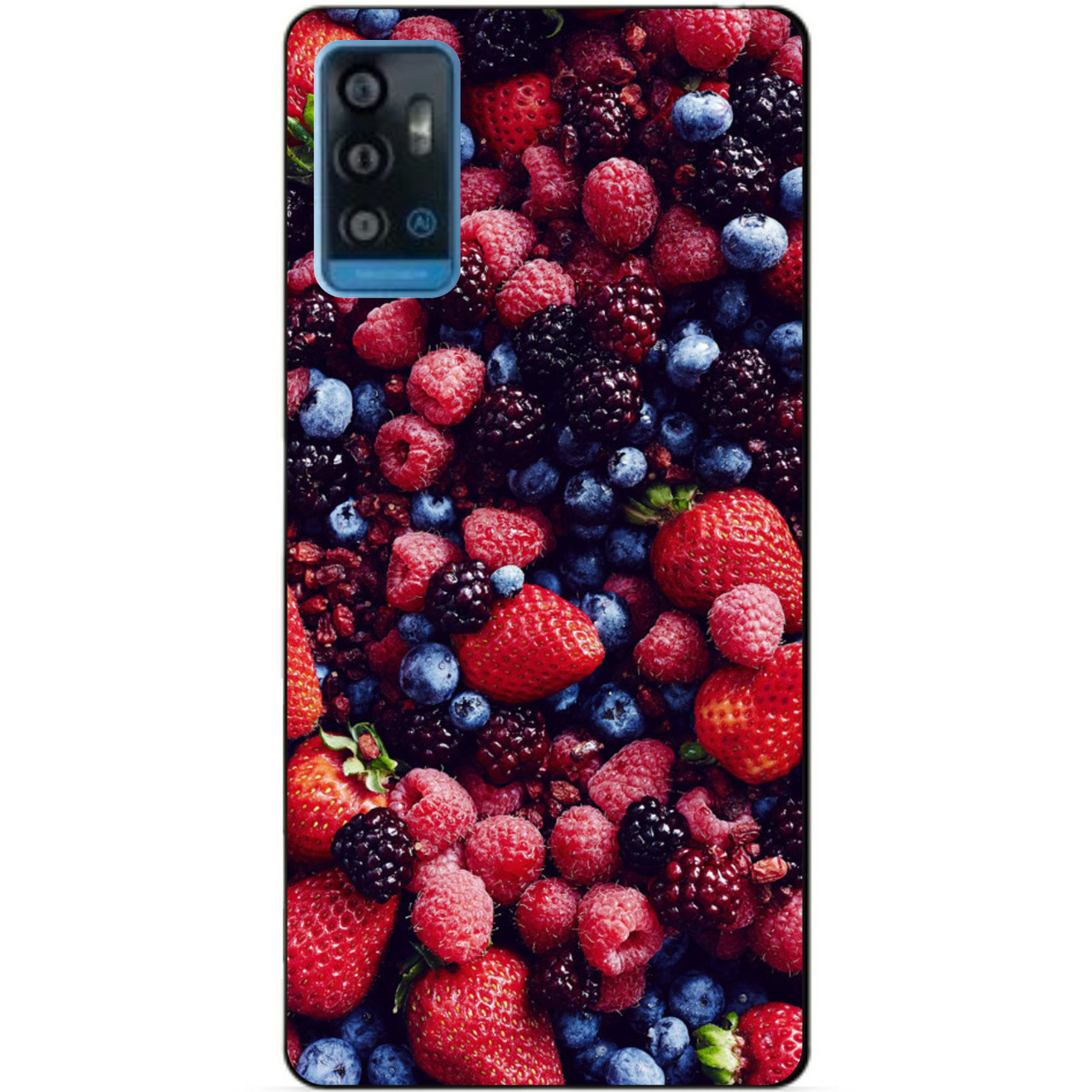 Силіконовий чохол бампер для ZTE Blade A71 з малюнком Ягоди