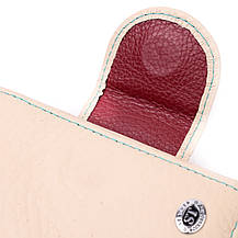 Оригінальне шкіряне портмоне з монетницею зовні для жінок ST Leather 19455 Білий, фото 3