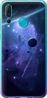 Чехол на Huawei Nova 4 Планеты в синем космосе "171u-1632-71002"