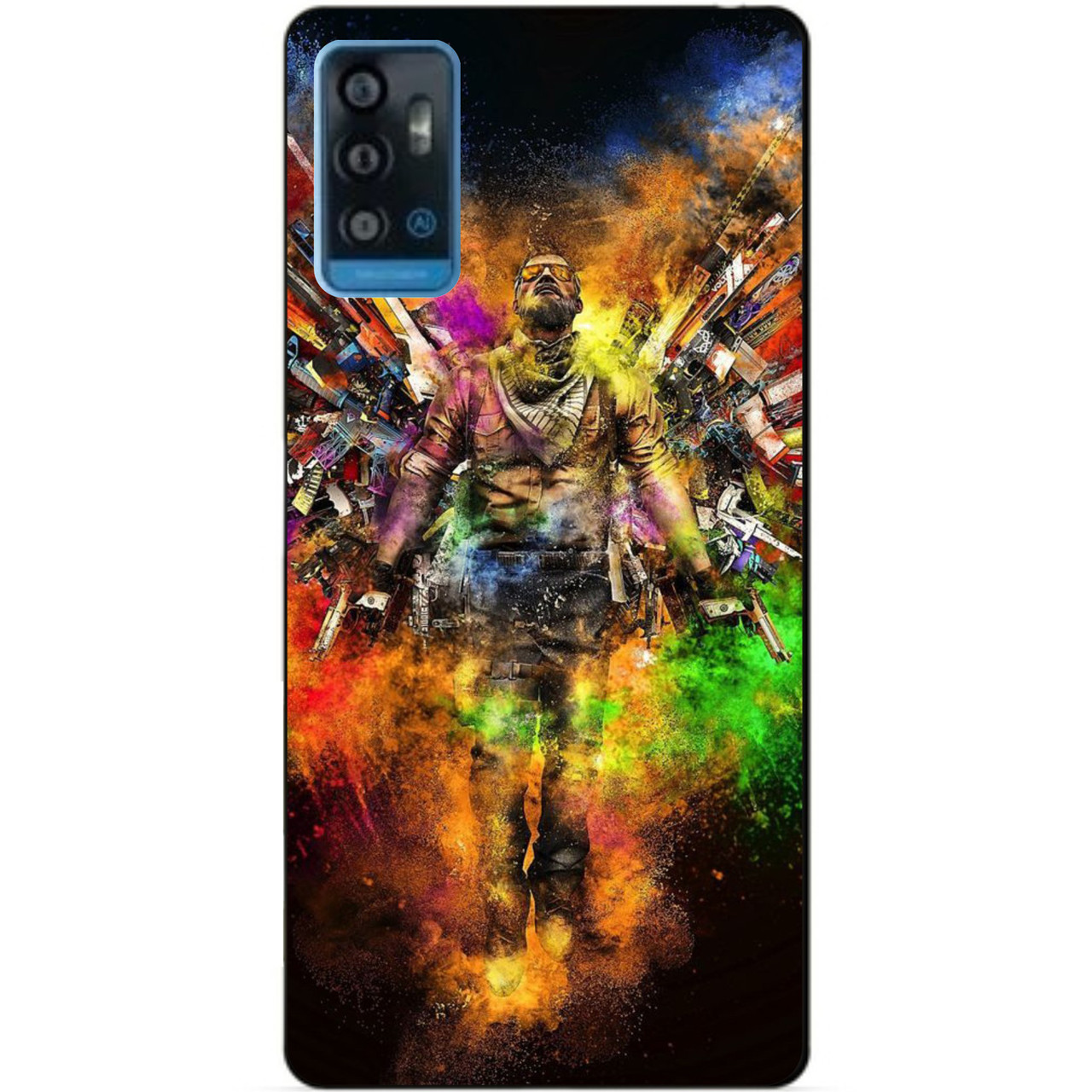 Силіконовий чохол бампер для ZTE Blade A71 з малюнком Воїн Контр-Страйк Counter-Strike