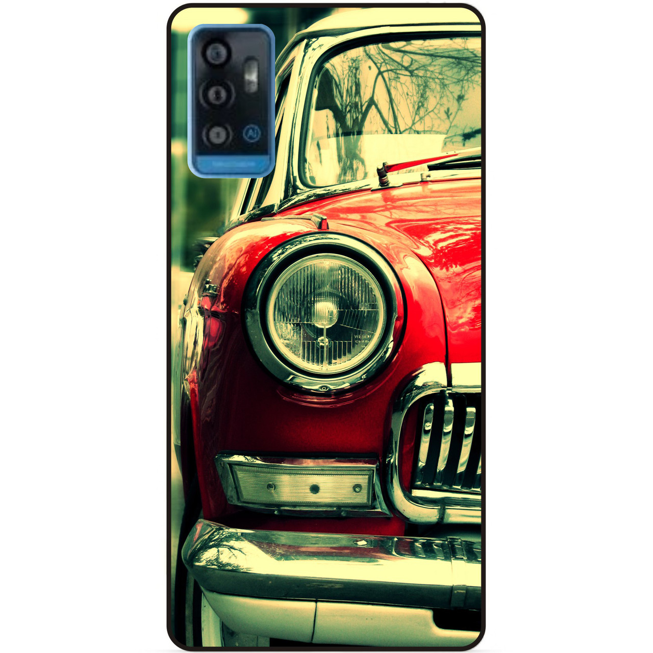 Силіконовий чохол бампер для ZTE Blade A71 з малюнком Ретро-авто Chevrolet машина