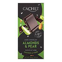 Шоколад чёрный Cachet 57% какао с грушей и миндалём 100 г, Бельгия