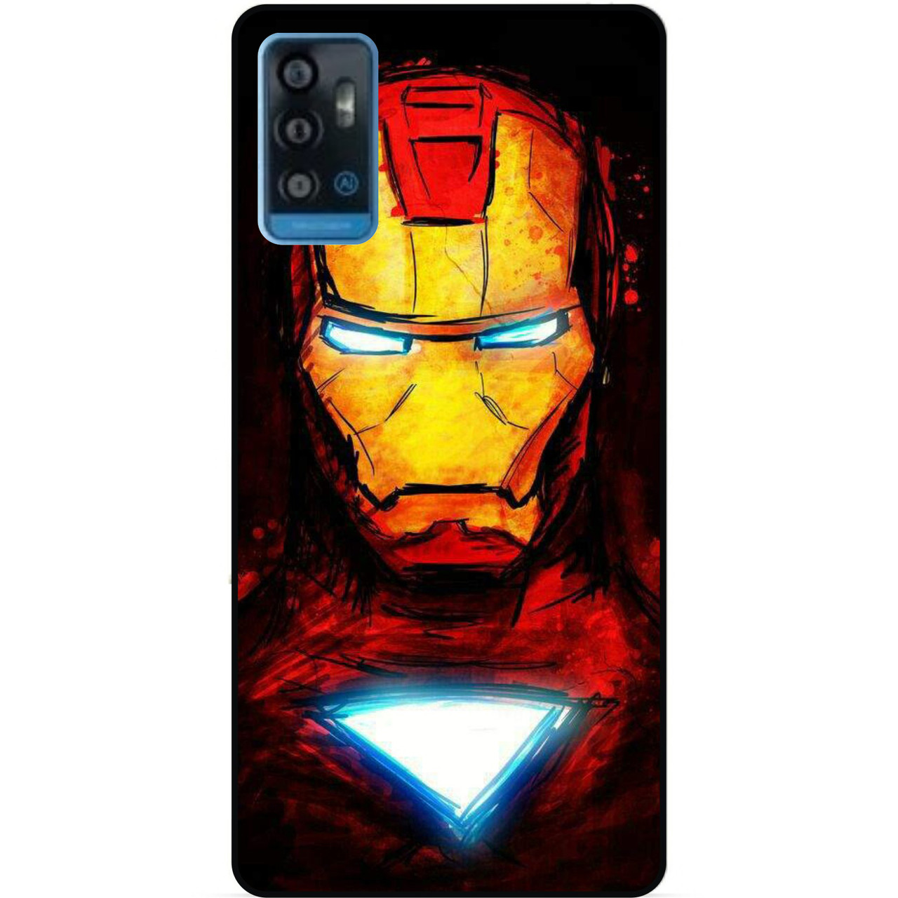 Силіконовий бампер чохол для ZTE Blade A71 з малюнком Marvel Марвел Залізна людина Iron man