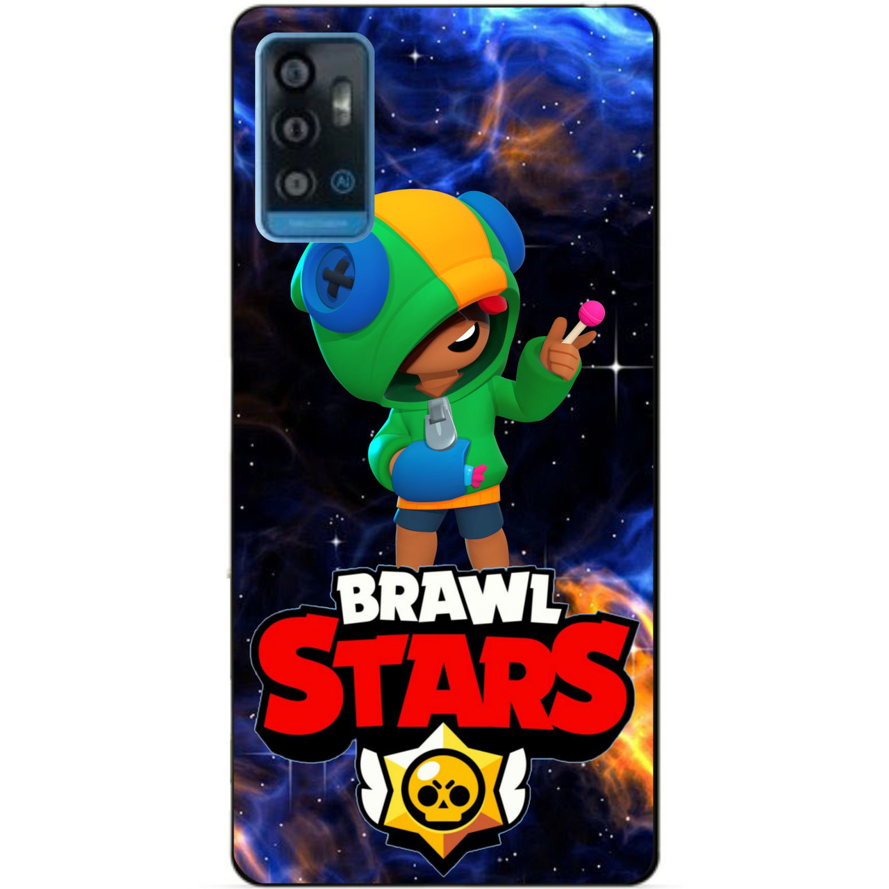 Силіконовий бампер чохол для ZTE Blade A71 з Героєм Космічний Бравл Леон Бравл