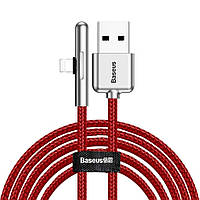 Кабель USB 3.1 AM-Lightning M, 2 м, 1.5A, 90° з кольоровою індикацією Червоний, CAL7C Baseus (CAL7C-B09)