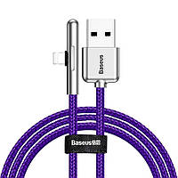 Кабель USB 3.1 AM-Lightning M, 1 м, 1.5A, 90° з кольоровою індикацією Пурпуровий, CAL7C Baseus (CAL7C-A05)