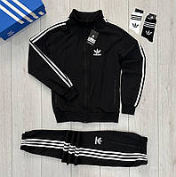 Чоловічий спортивний костюм Adidas чорний (+ подарунок шкарпетки)