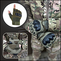Тактичні безпалі рукавички всі відкриті армійські oakley олива, літні військові рукавички для військових Bar