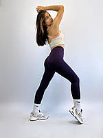 Лосини жіночі в кольорі марсала для йоги та фітнесу з ефектом утягування.
