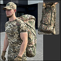 Речовий баул тактичний, сумка-баул піксель мультикам120л для полювання дорожня, тактичний рюкзак Bar