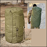 Міцна сумка баул все тактична 120 л олива, армійські спецсумки та рюкзаки для речей Bar