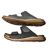 Чоловічі шльопанці Inblu на липучках з ремінцями та м'якою ортопедичною шкіряною устілкою, фото 7