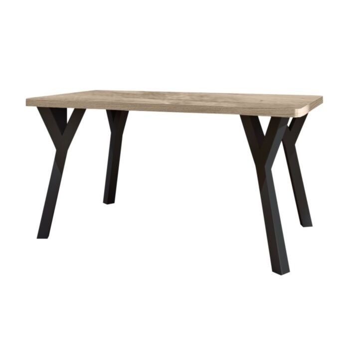 Стіл обідній з металу (50х25) і ДСП Уно 750/1200/750 Метал-Дизайн Чорний оксамит, фото 1