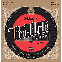 Струны для классической гитары D'Addario EJ49 Classical Guitar Strings Black Nylon Normal Ten TR, код: 6555932