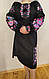 Вишите плаття "Петриківський розпис"  чорне, фото 2