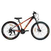 Велоcипед спортивный горный рост 135-155 см 26 дюймов с дисковыми тормозами CORSO GTR-3000 Оранжевый глянец