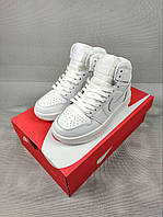 Кроссовки женские подростковые Nike Air Jordan 1 All White 36-41