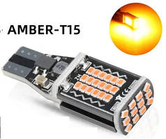 Світлодіодна лампа LED T15 / W16W 2016 — 48 SMD CANBUS жовтий