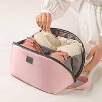 Косметичка Женская дорожный органайзер для одежды, бюстгальтеров, носков, Storage bag Розовый as