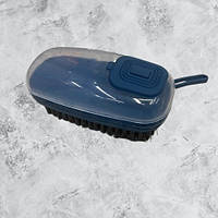Щетка для мытья посуды с резервуаром для моющего средства Stenson R-90346 11х5 см синяя высокое качество
