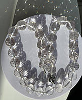 Ожерелье бусы Горный хрусталь натуральный диам.12 мм. Камень яснознания.