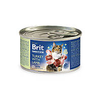 Корм Brit Premium Turkey with Lamb влажный с индейкой и ягненком для взрослых котов 200 гр MD, код: 8452058