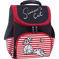 Детский каркасный рюкзак с ортопедической спинкой "Simons Cat" в школу Bagland Успех 12л черный 374 (00551702)