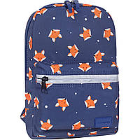 Рюкзак подростковый Bagland Молодежный mini с Лисичками на синем фоне 8 л 742
