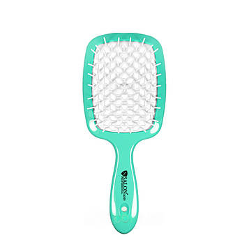 Щітка для волосся Salon Professional продувна 20 см SP0099 SL, Зелена з білим