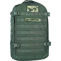 Тактический влагостойкий рюкзак на 29 л с поясным ремнем и боковой стяжкой Bagland цвета хаки (0063290)