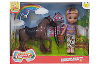 Кукла с лошадкой в коробке KQ129 р.25,5*20*7см