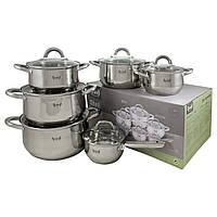 Набор посуды Krauff 26-238-079 12 предметов серебристый высокое качество