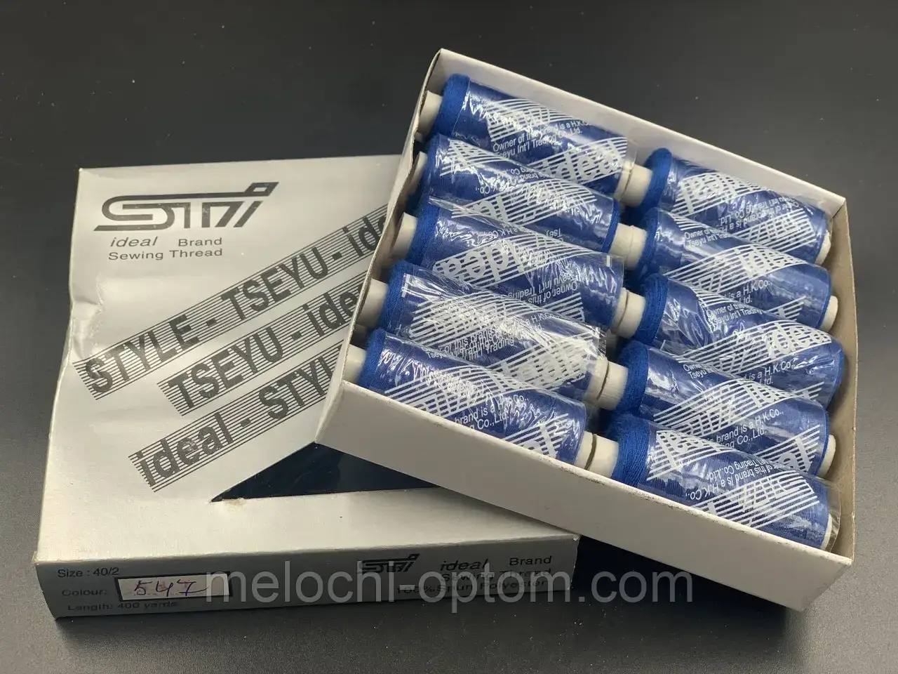 Нитки швейні "IDEAL" №40, 100% поліестер 10шт в упаковці, колір №547 електрик