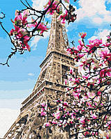 Картина за номерами. Brushme "Цвітіння магнолій у Парижі" GX32320, 40х50 см топ