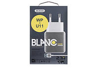 ЗУ сетевое евровилка Blanc WP-U11 2USB 2.1A кабель microUSB Black WK 340054 высокое качество