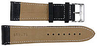 Широкий ремінець для годинника зі шкіри Mykhail Ikhtyar Ш26 мм чорний, фото 2