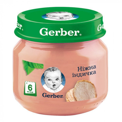 Детское пюре Gerber Нежная индейка 80 г 7613033644962 YTR - фото 1 - id-p2172749647