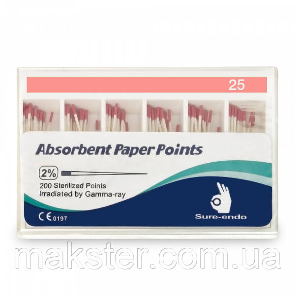Штифти паперові Sure-Endo 0.2 No25, 200 шт