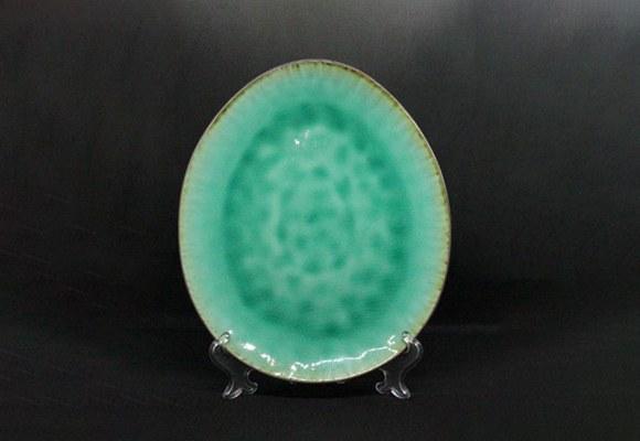 Тарелка овальная OLens Зеленая лагуна JM-0954 28х23,5 см высокое качество - фото 1 - id-p2194108067