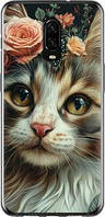 Чехол на OnePlus 6T Cats and flowers "6069u-1587-71002"